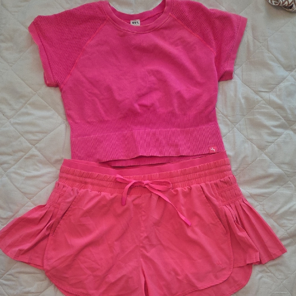 Set JoyLab Hot Pink Active Crop Top & Shorts